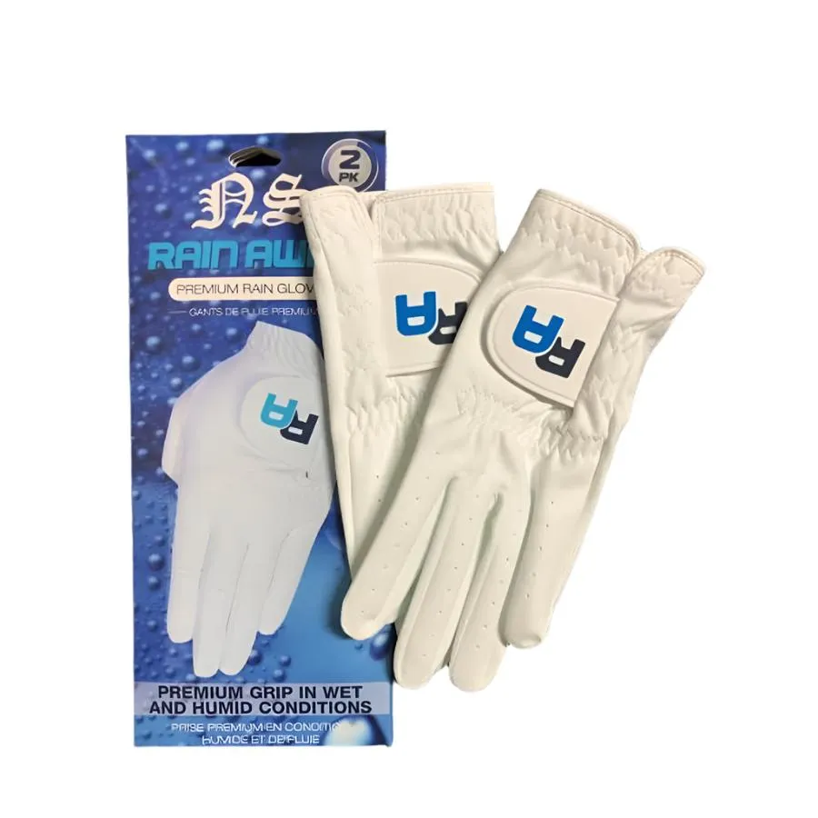 2 Pack (4 Gloves) RA Rain Away Men's Golf Rain Gloves