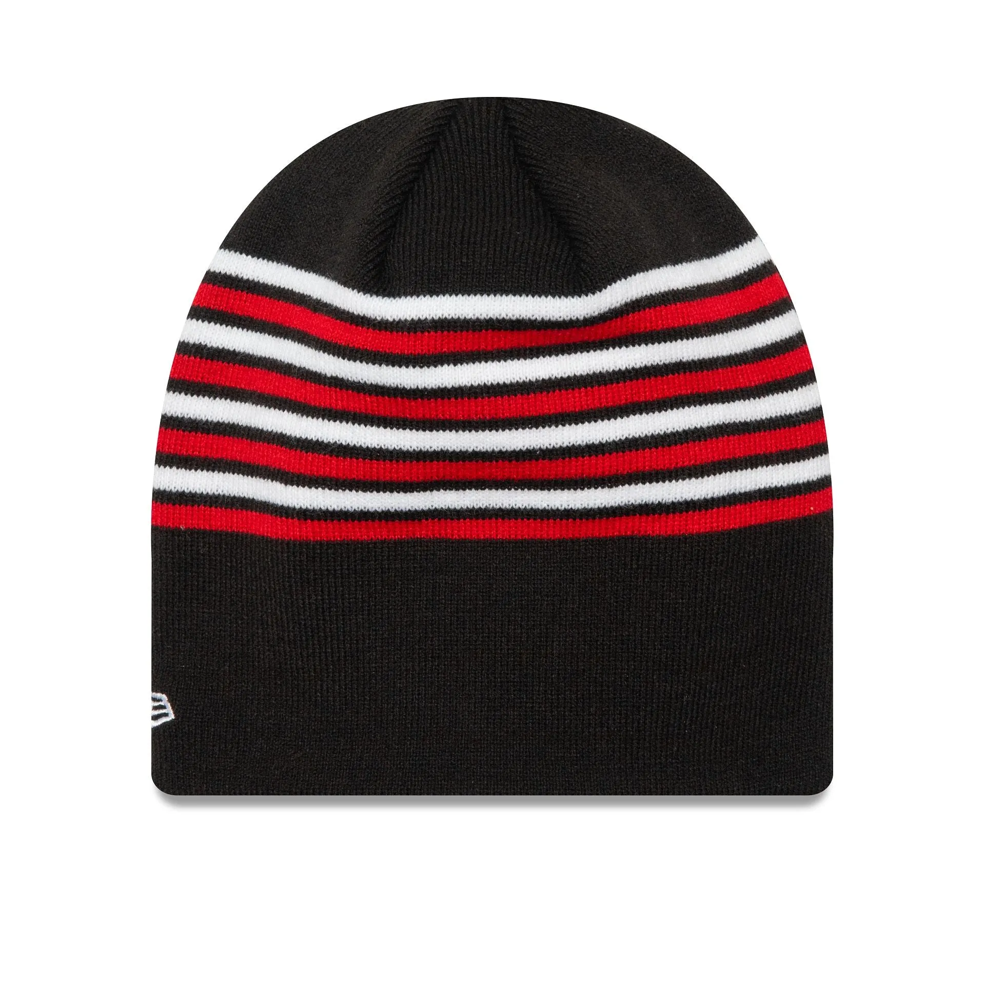 AC Milan Official Black Beanie Hat with Classic Stripe Design