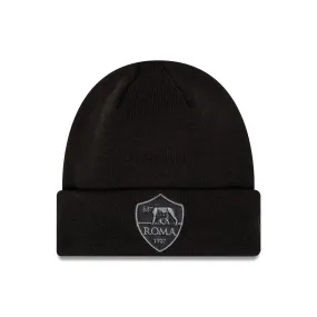 AS Roma Tonal Black Cuff Knit Beanie Hat