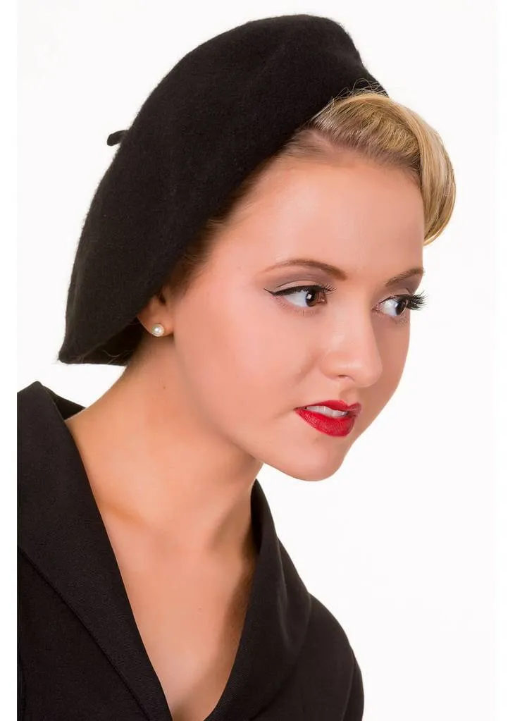 Banned Claire 50's Beret Black