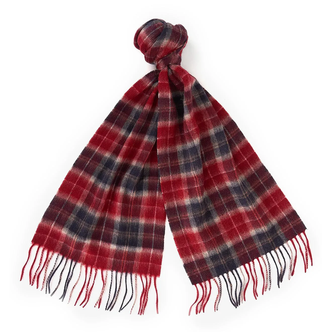 Barbour Luxury Gift Set with Tartan Scarf and Gloves in Cranberry Color