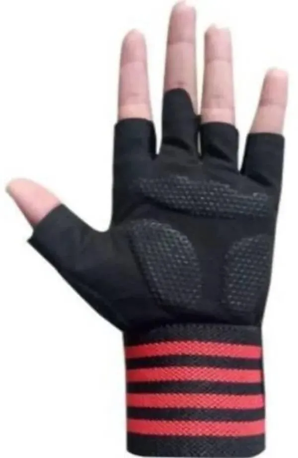 Beast Gym Glove With Long Wrist Support Gym & Fitness Gloves (Black, Red)