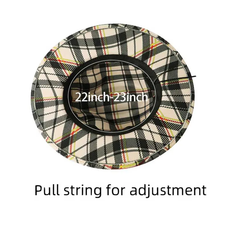 Belt Band Accented Plaid Check Patterned Fedora Hat