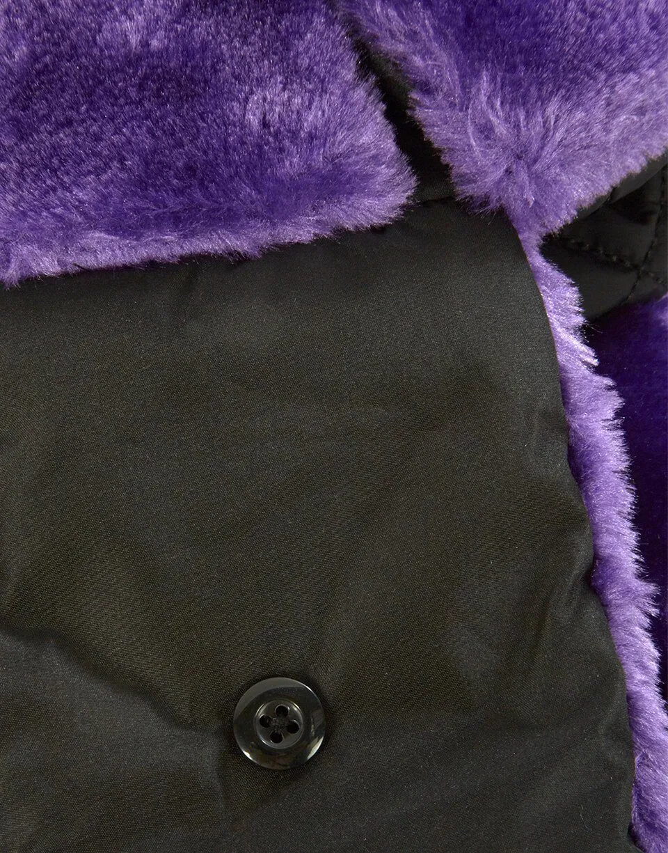 BLACK 3M PURPLE FUR AVIATOR HAT