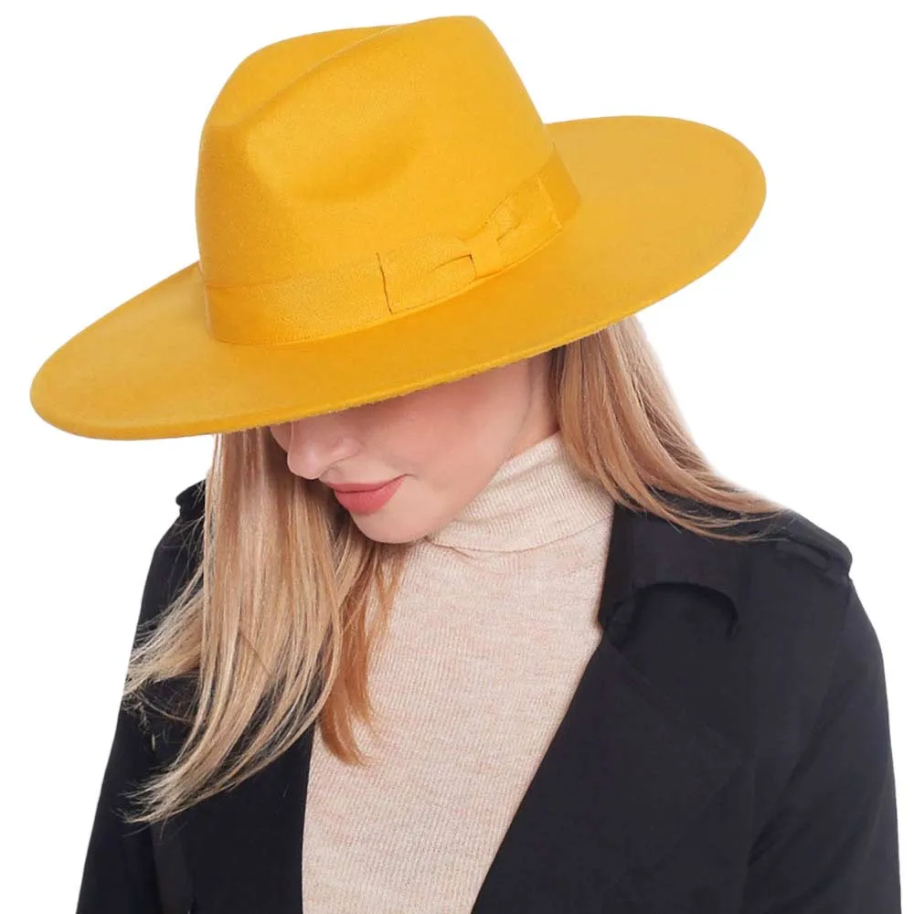 Bow Band Pointed Solid Panama Hat