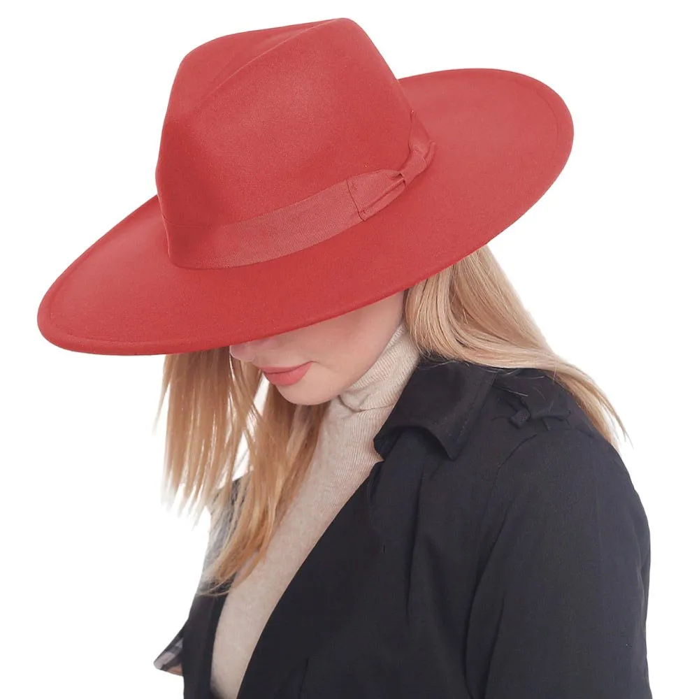 Bow Band Pointed Solid Panama Hat