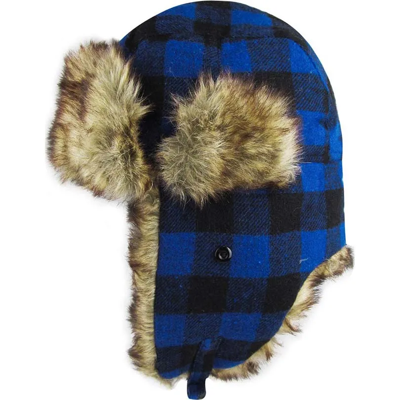 Buffalo Check Patterned Trapper Hat