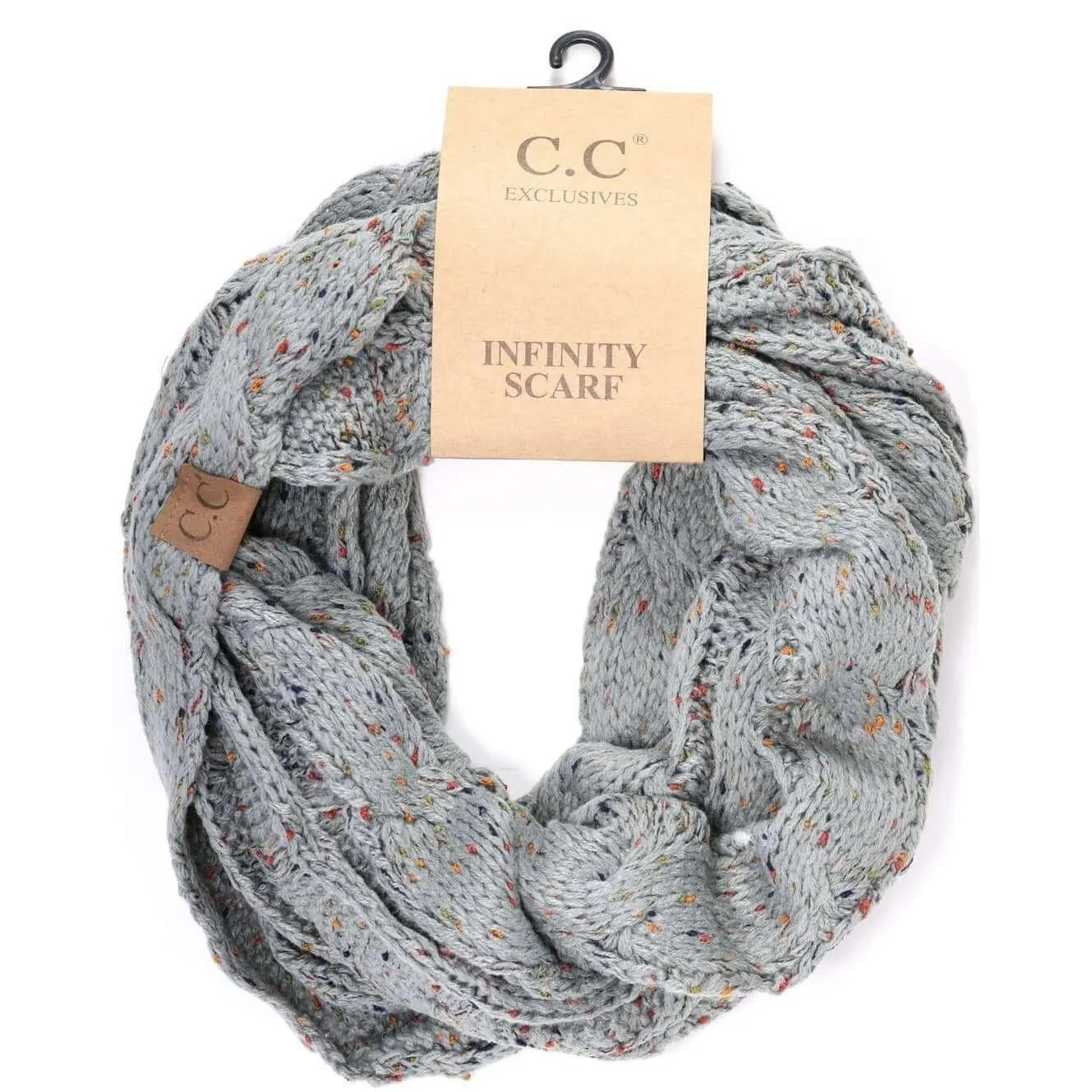 C. C Cable Knit Confetti Scarf