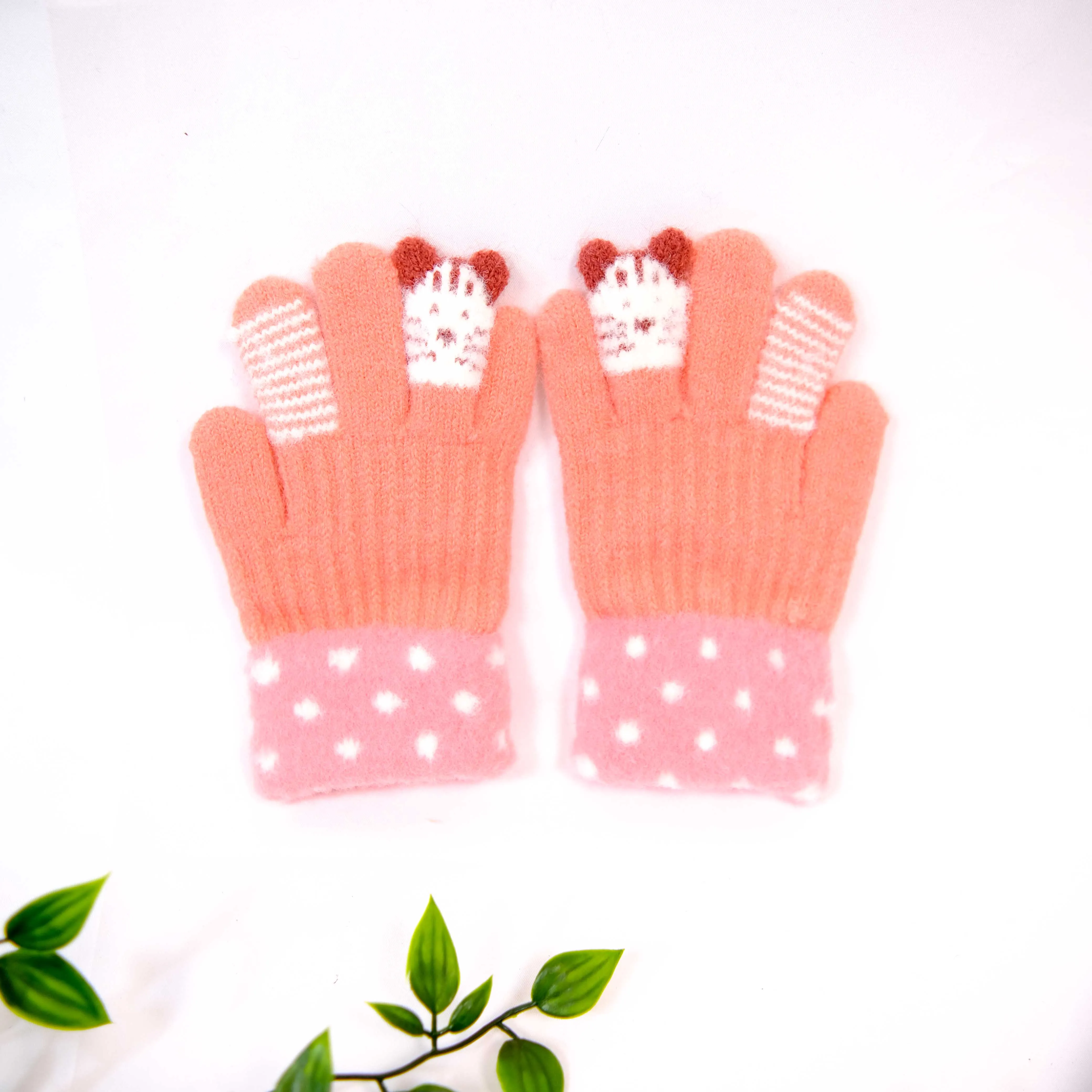 Cat Design Cute Kids Gloves