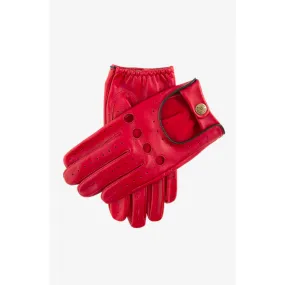 Dents - Classic Berry & Black Leather - Driving Gloves