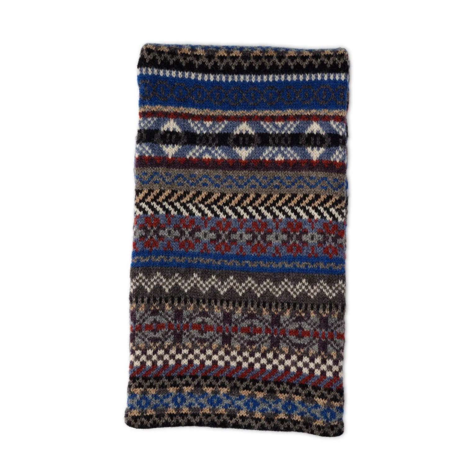 Lochinver Lomond Mens Fair Isle Patterned Scarf - Stylish Knitwear Accessory