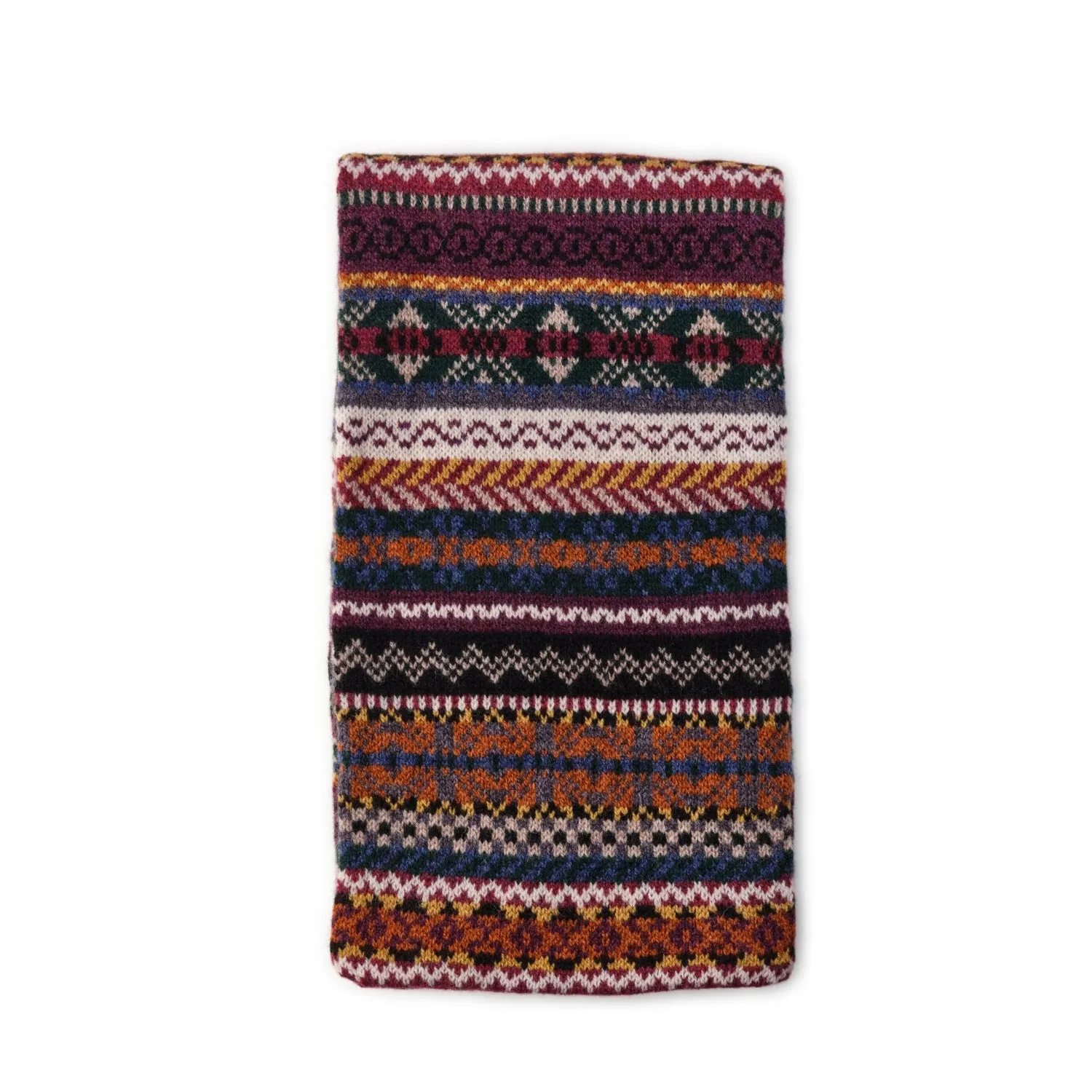 Lochinver Lomond Mens Fair Isle Patterned Scarf - Stylish Knitwear Accessory