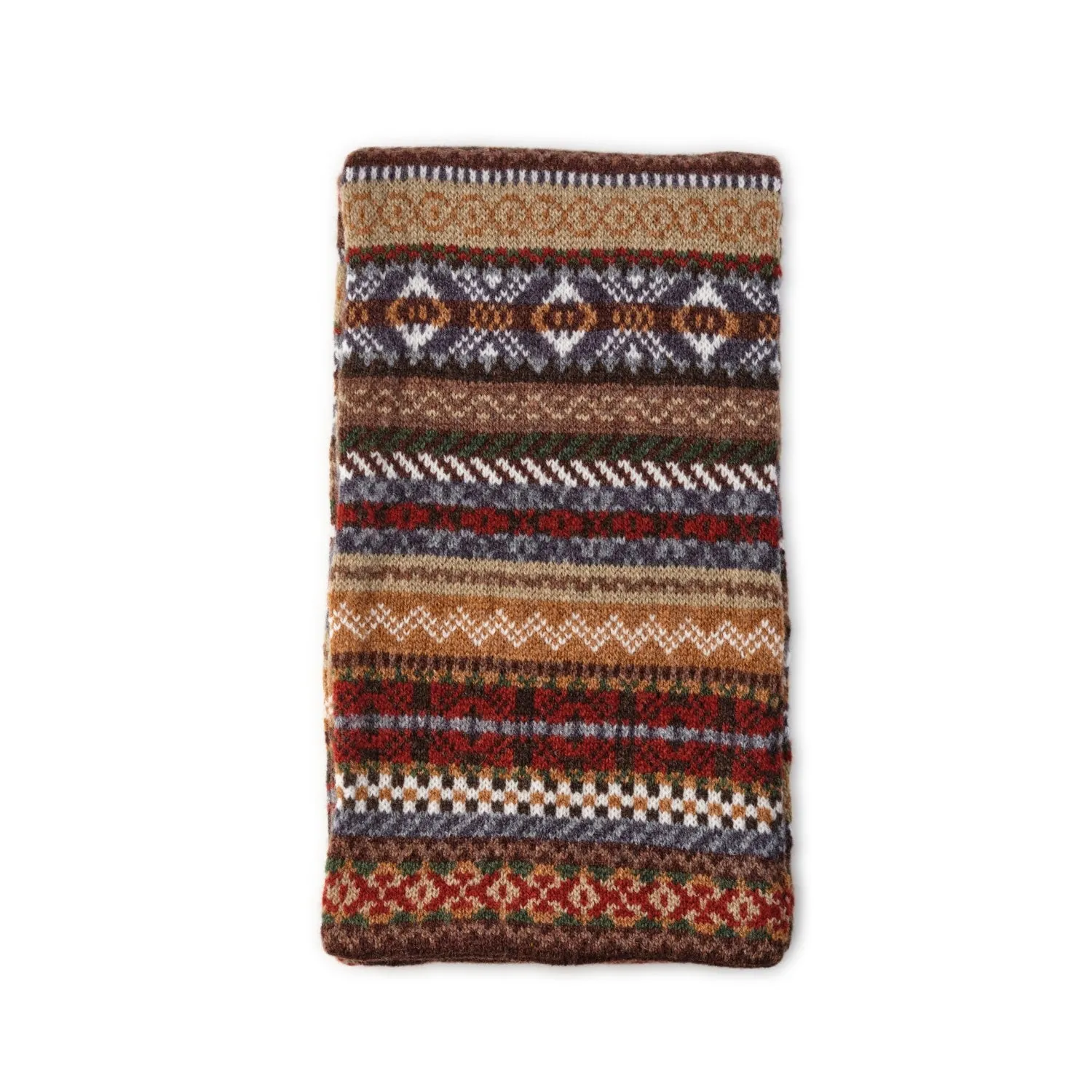 Lochinver Lomond Mens Fair Isle Patterned Scarf - Stylish Knitwear Accessory