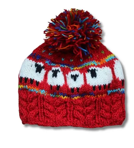 From The Source Hand Knitted Cable Knit Sheep Wool Hat