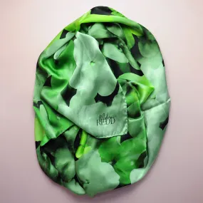 Irene & Me Shades Of Green Floral Silk Scarf