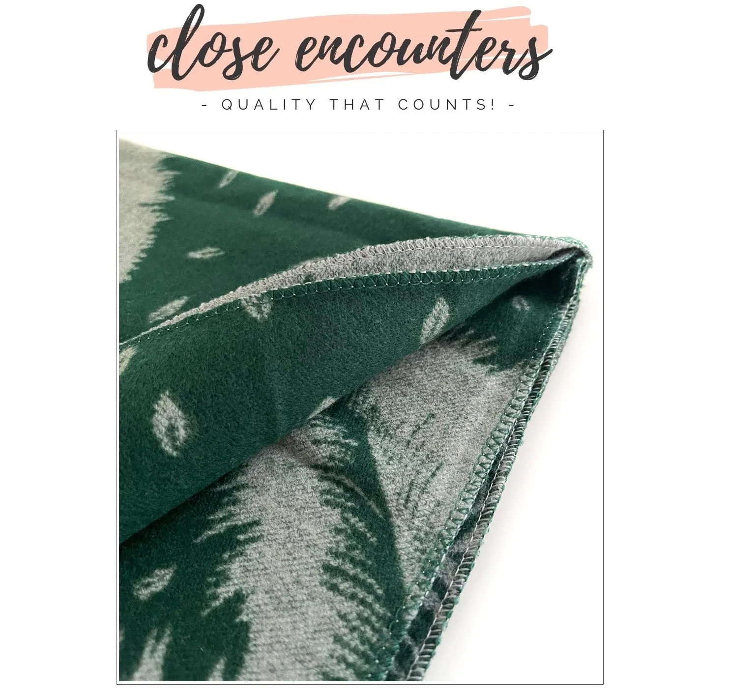 LARGE GREEN CASHMERE FEATHER PRINT REVERSIBLE WINTER SHAWL BLANKET SCARF