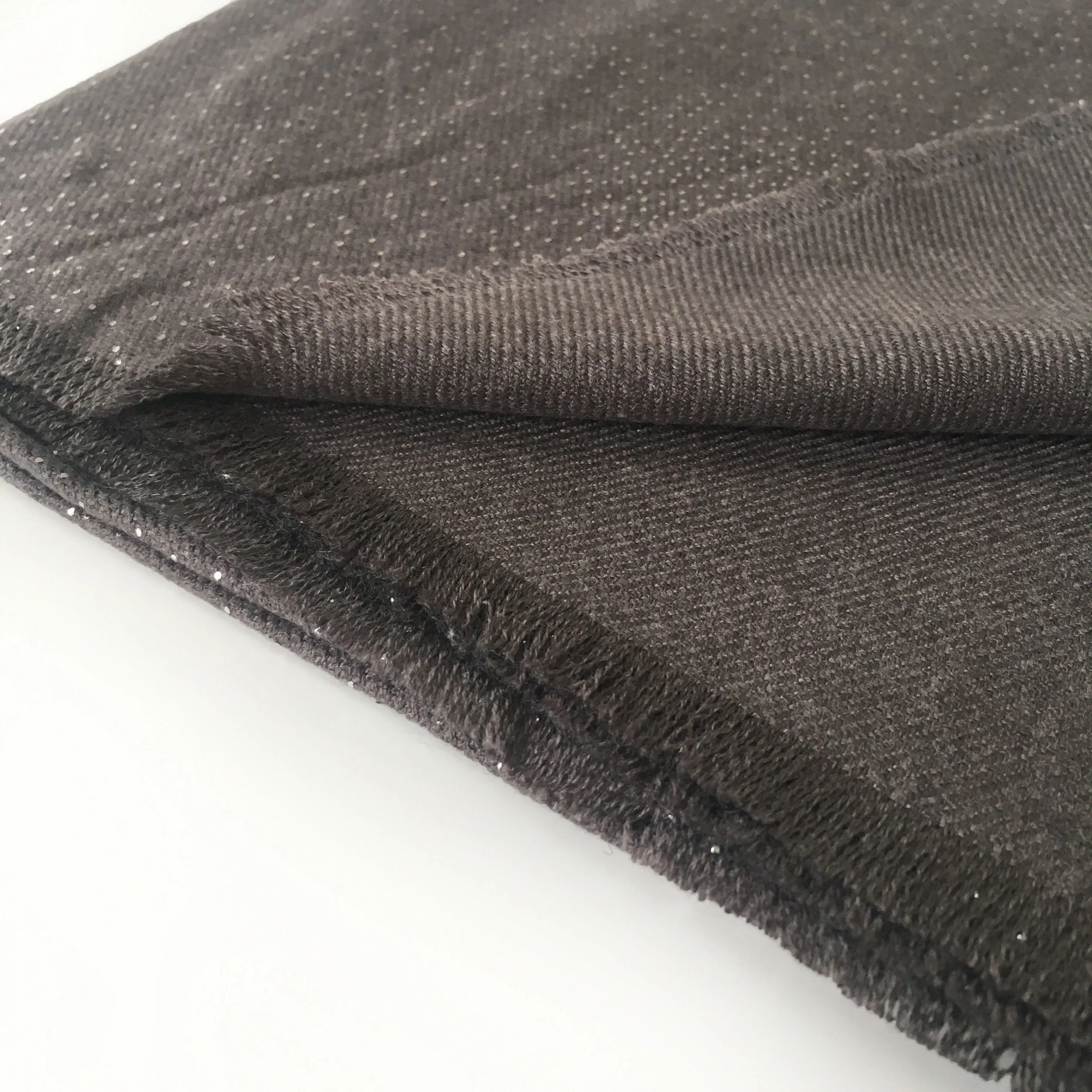 LARGE GREY CASHMERE MIX SUPER SOFT PASHMINA SHAWL SCARF WITH METALLIC FOIL