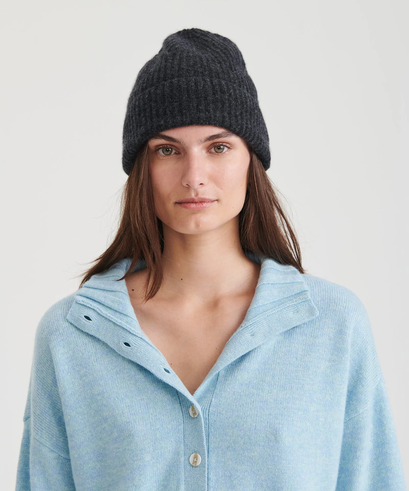 Luxe Cashmere Ribbed Beanie