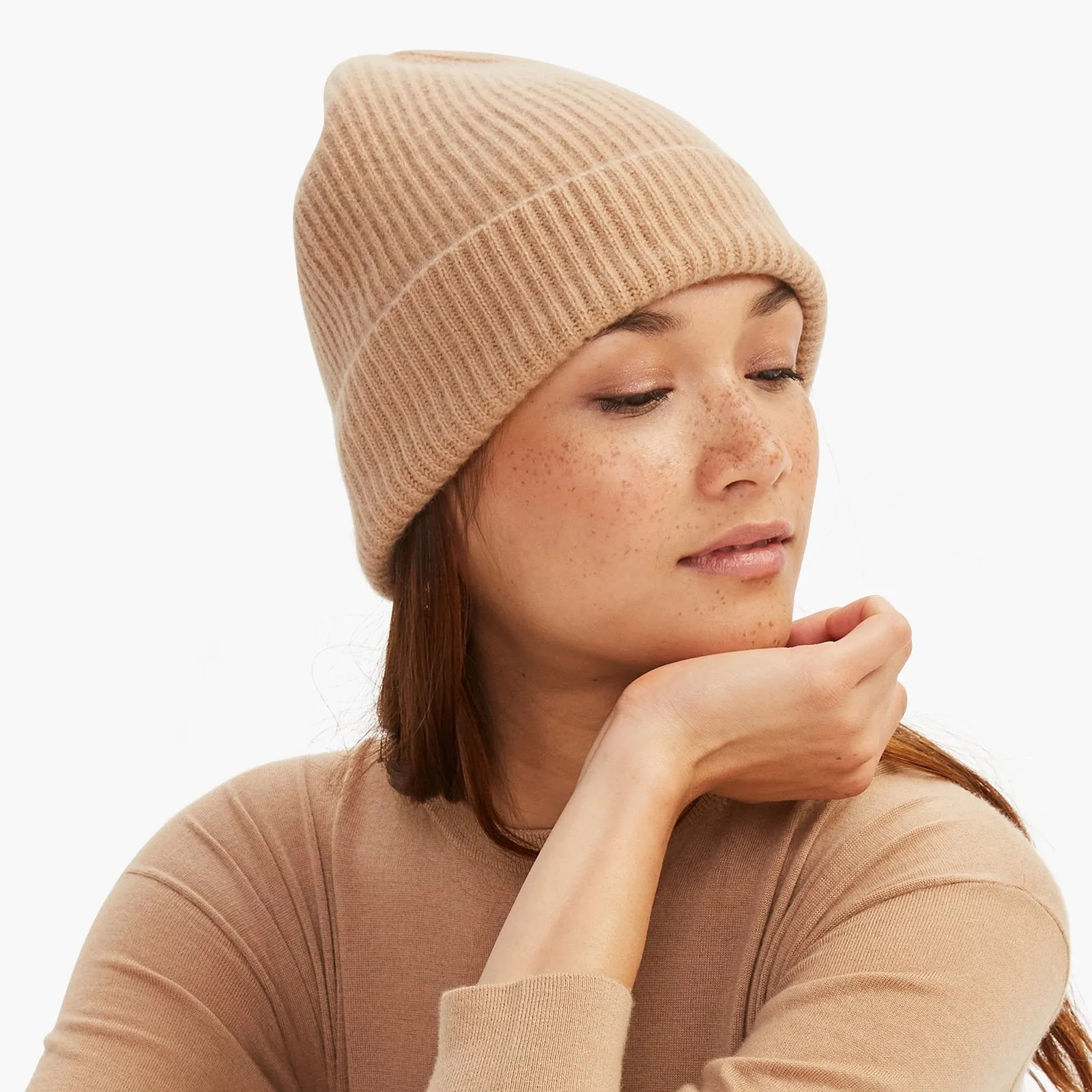 Luxe Cashmere Ribbed Beanie