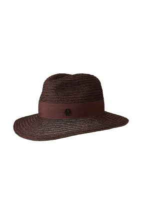 Maison Michel Henrietta Straw Hat - Burgundy Chocolate