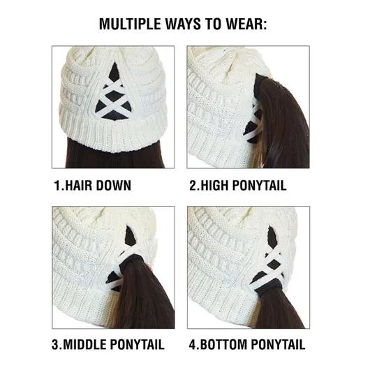 NEW Criss-Cross C.C Beanie   4 Ways to Wear