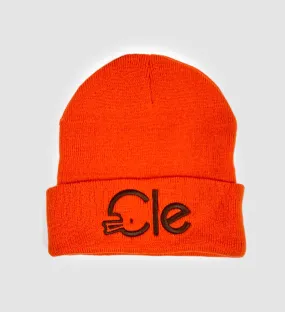 Orange Cle Football Type Winter Hat