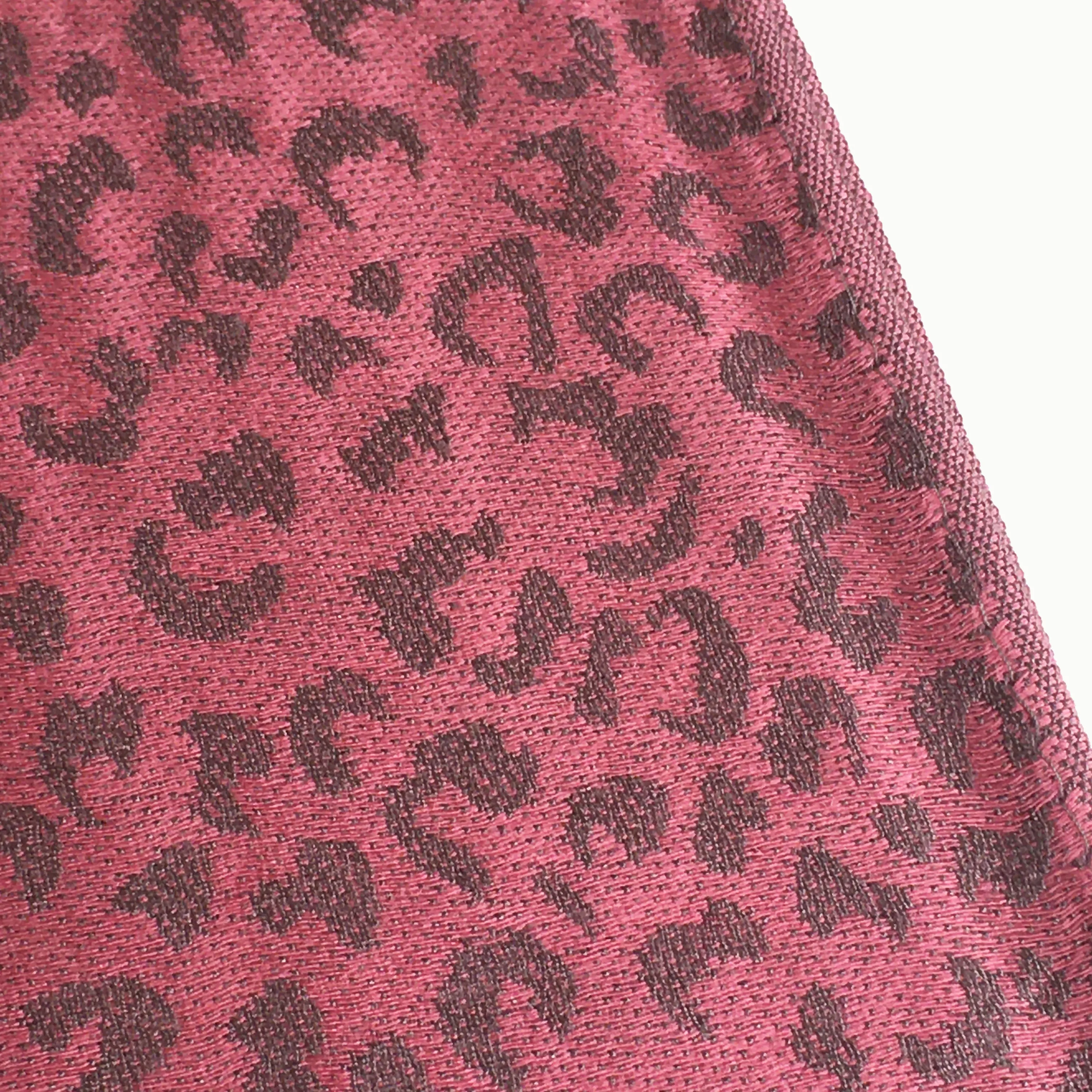 PINK SMALL LEOPARD PRINT REVERSIBLE PASHMINA SHAWL SCARF