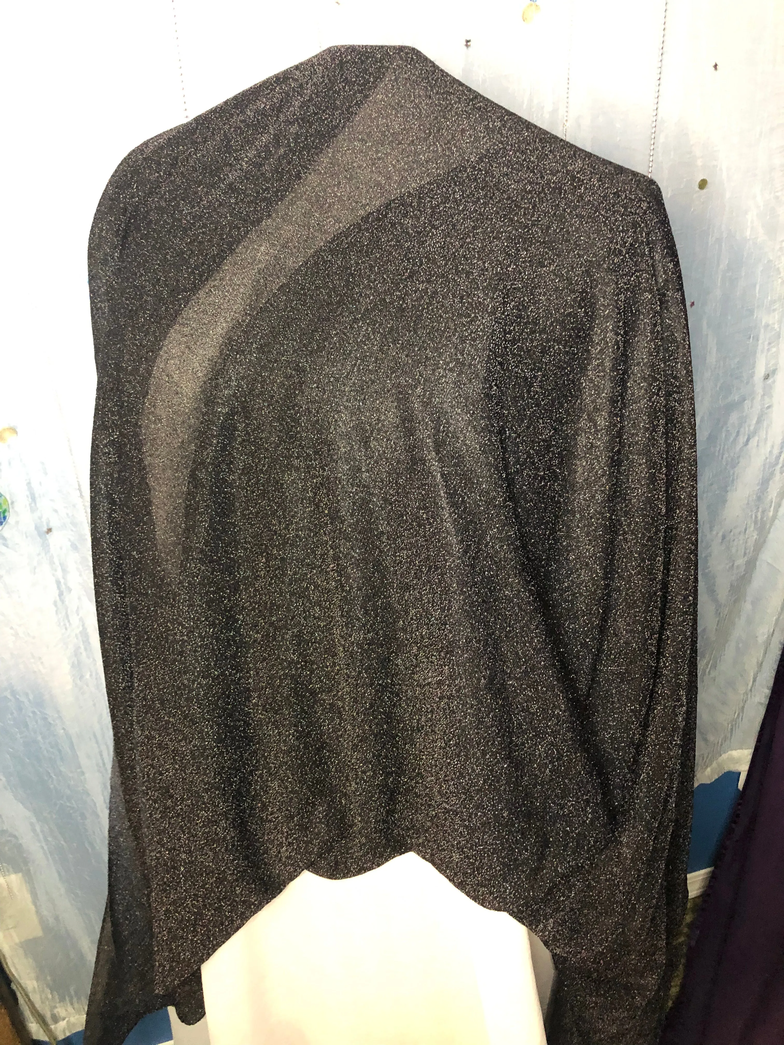 Scarf - Black with Silver Sparkles Jersey Top