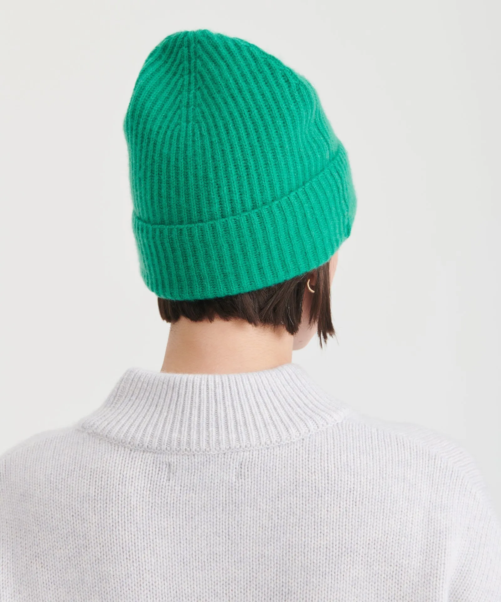 Signature Cashmere Ribbed Beanie