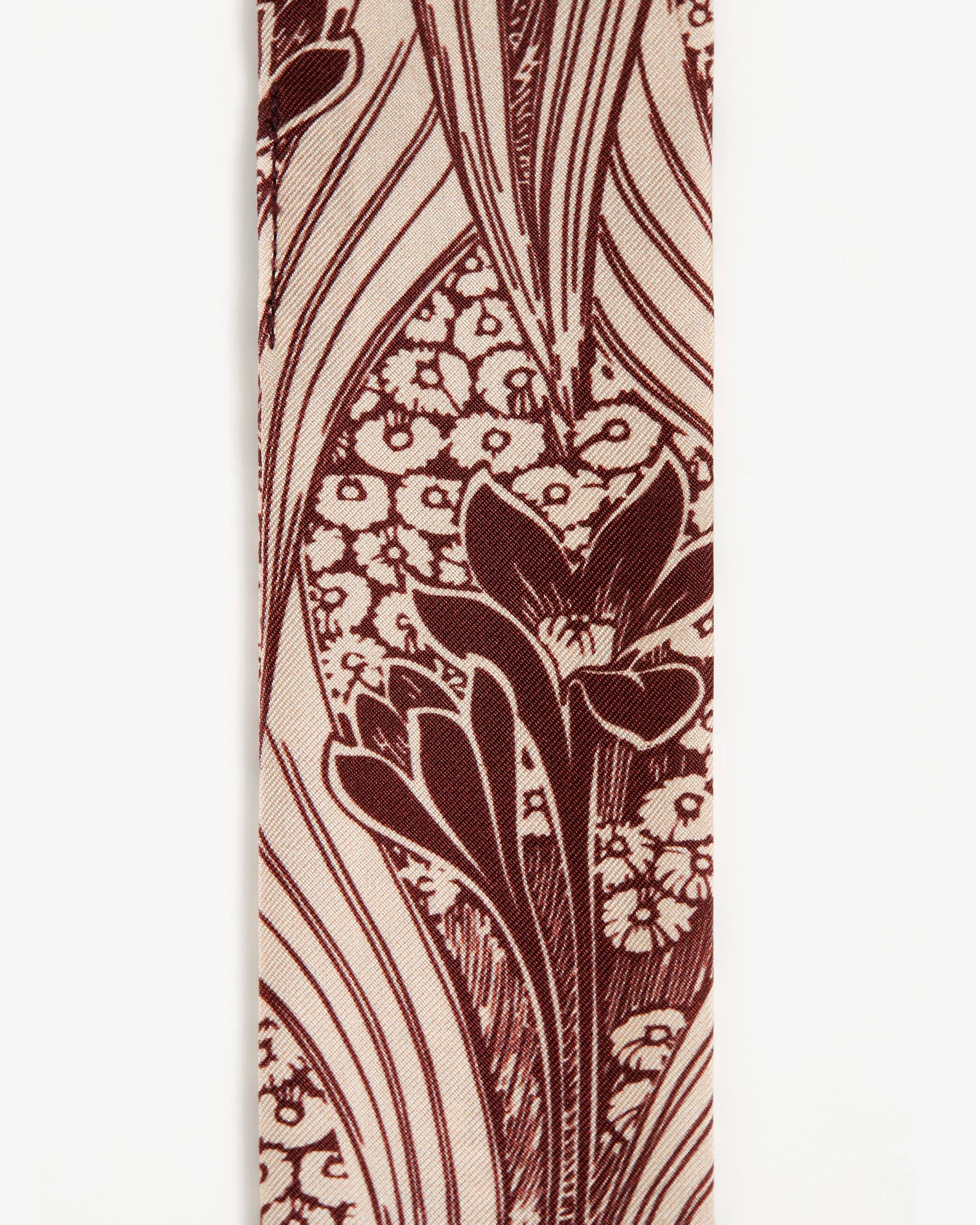 Silk Skinny Scarf - Wallpaper Pink/Burgundy