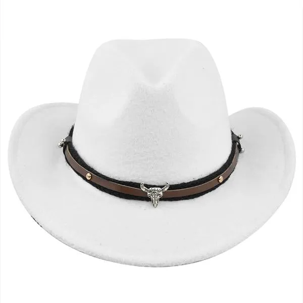 Solid Color Western Cowboy Woolen Jazz Hat 05928275C