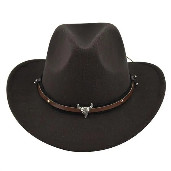 Solid Color Western Cowboy Woolen Jazz Hat 05928275C