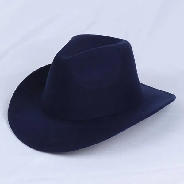 Solid Color Western Cowboy Woolen Jazz Hat 05928275C