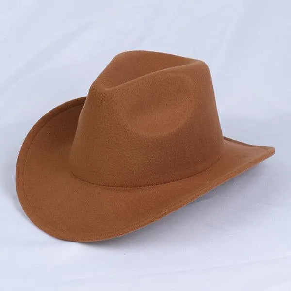 Solid Color Western Cowboy Woolen Jazz Hat 05928275C