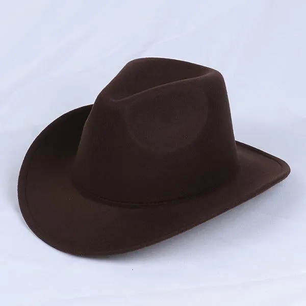 Solid Color Western Cowboy Woolen Jazz Hat 05928275C