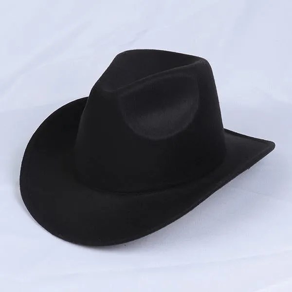 Solid Color Western Cowboy Woolen Jazz Hat 05928275C