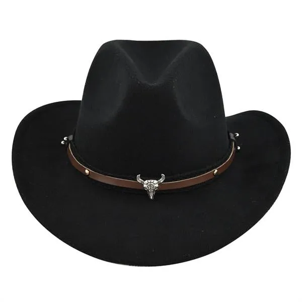 Solid Color Western Cowboy Woolen Jazz Hat 05928275C