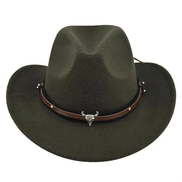 Solid Color Western Cowboy Woolen Jazz Hat 05928275C