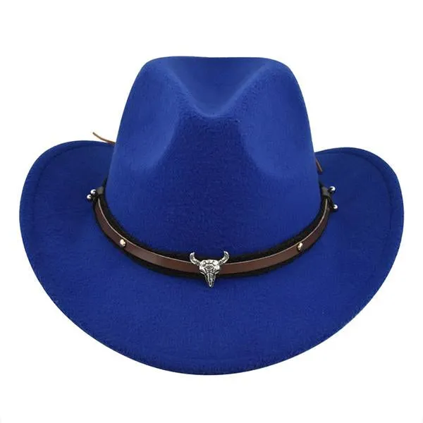 Solid Color Western Cowboy Woolen Jazz Hat 05928275C