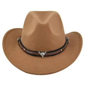 Solid Color Western Cowboy Woolen Jazz Hat 05928275C