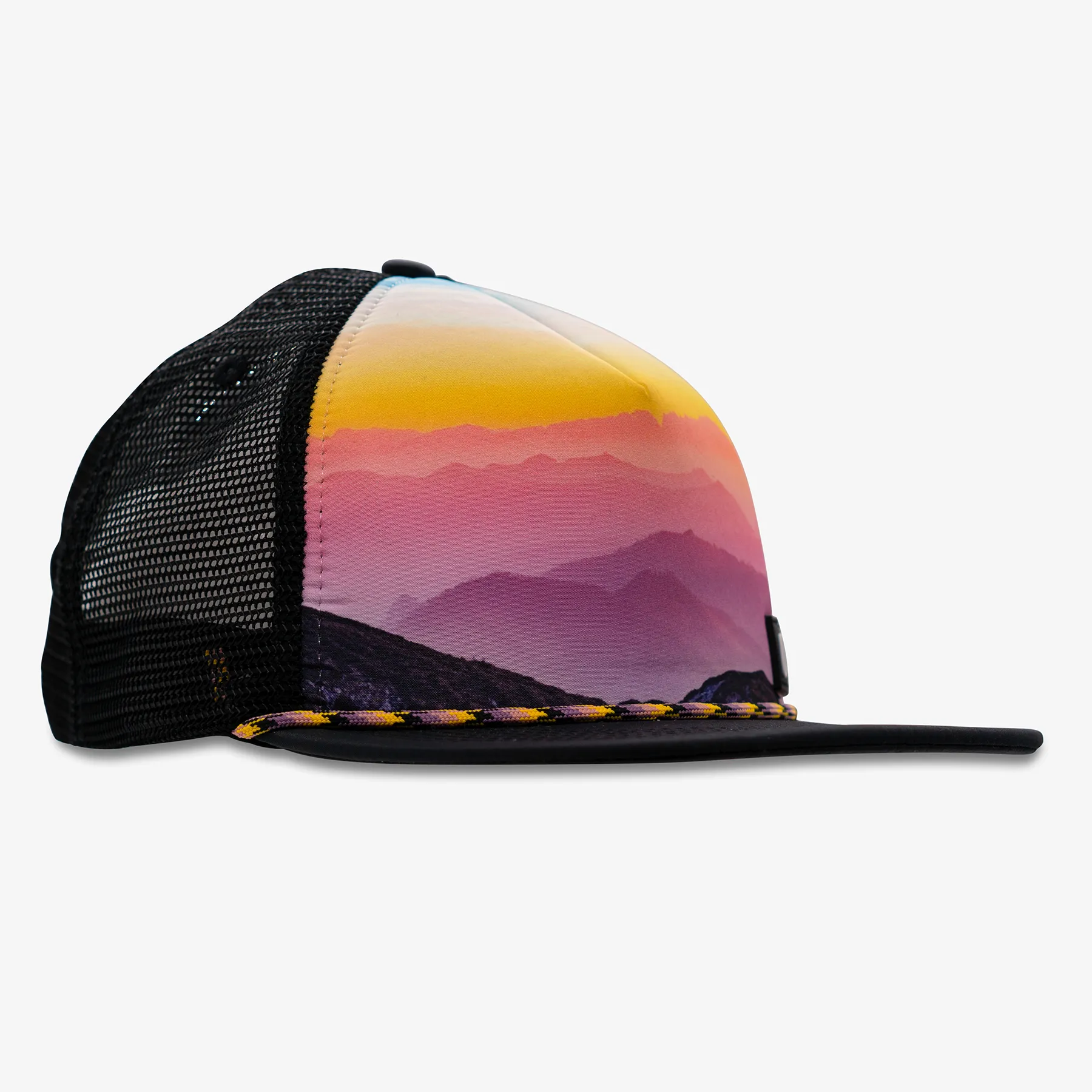 Sunset Mountain Views Foam Rope Snapback Hat