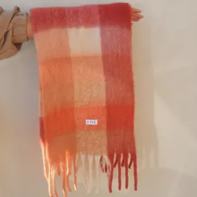 Terra-Cotta Red Plaid Scarf