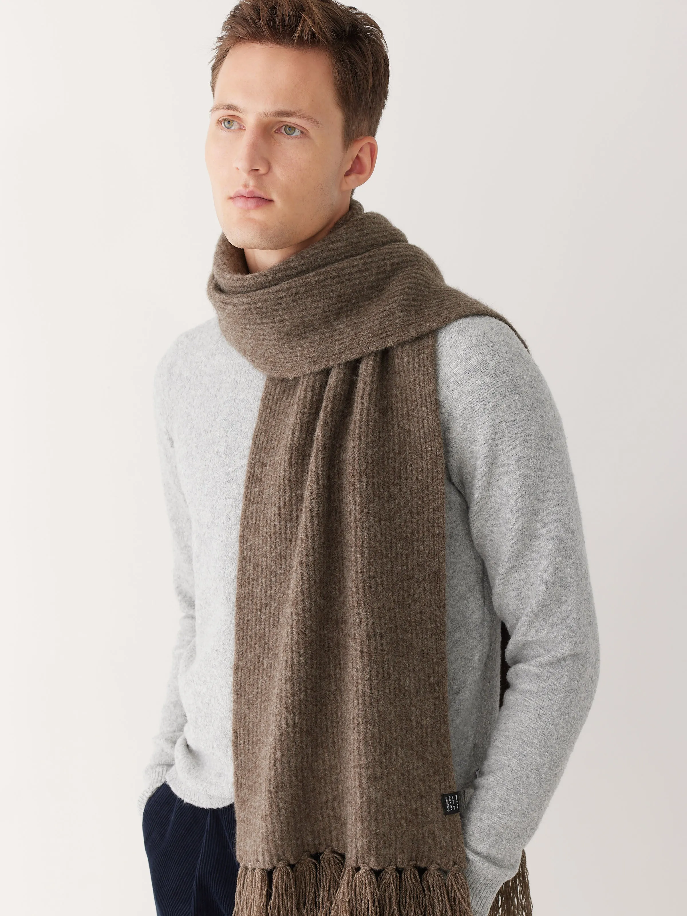 The Yak Wool Scarf in Dark Taupe