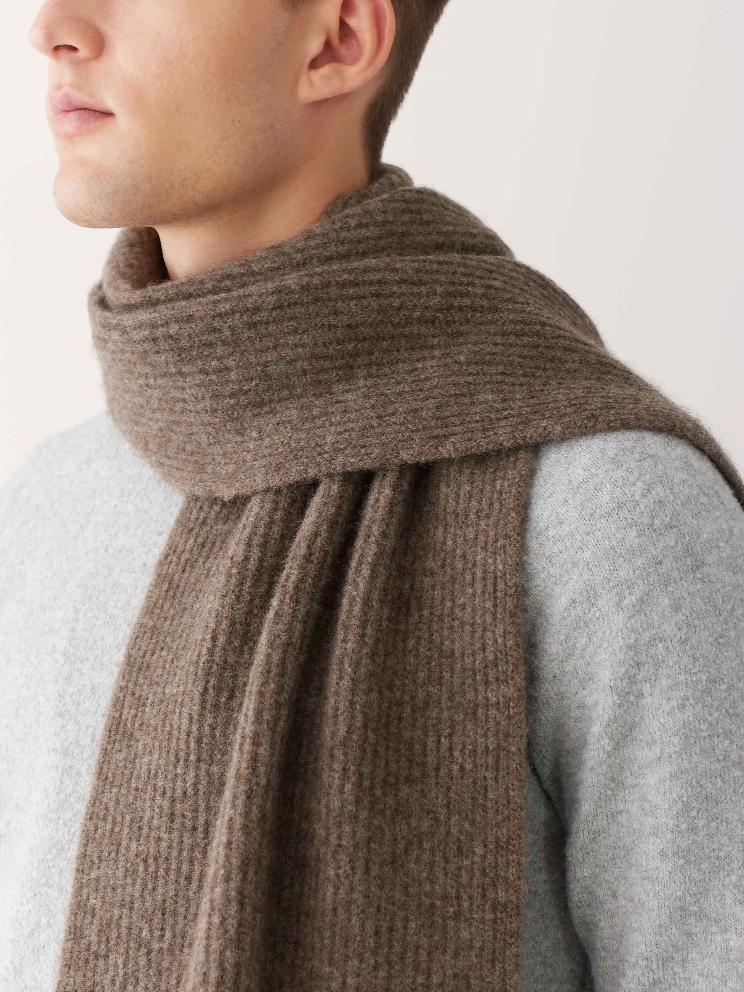 The Yak Wool Scarf in Dark Taupe