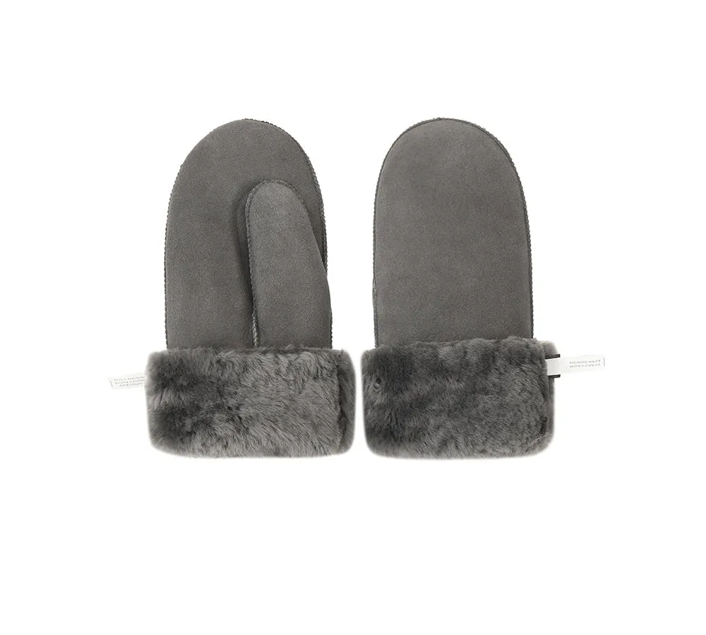 UGG Gloves Fluffy Sheepskin Wool Mittens