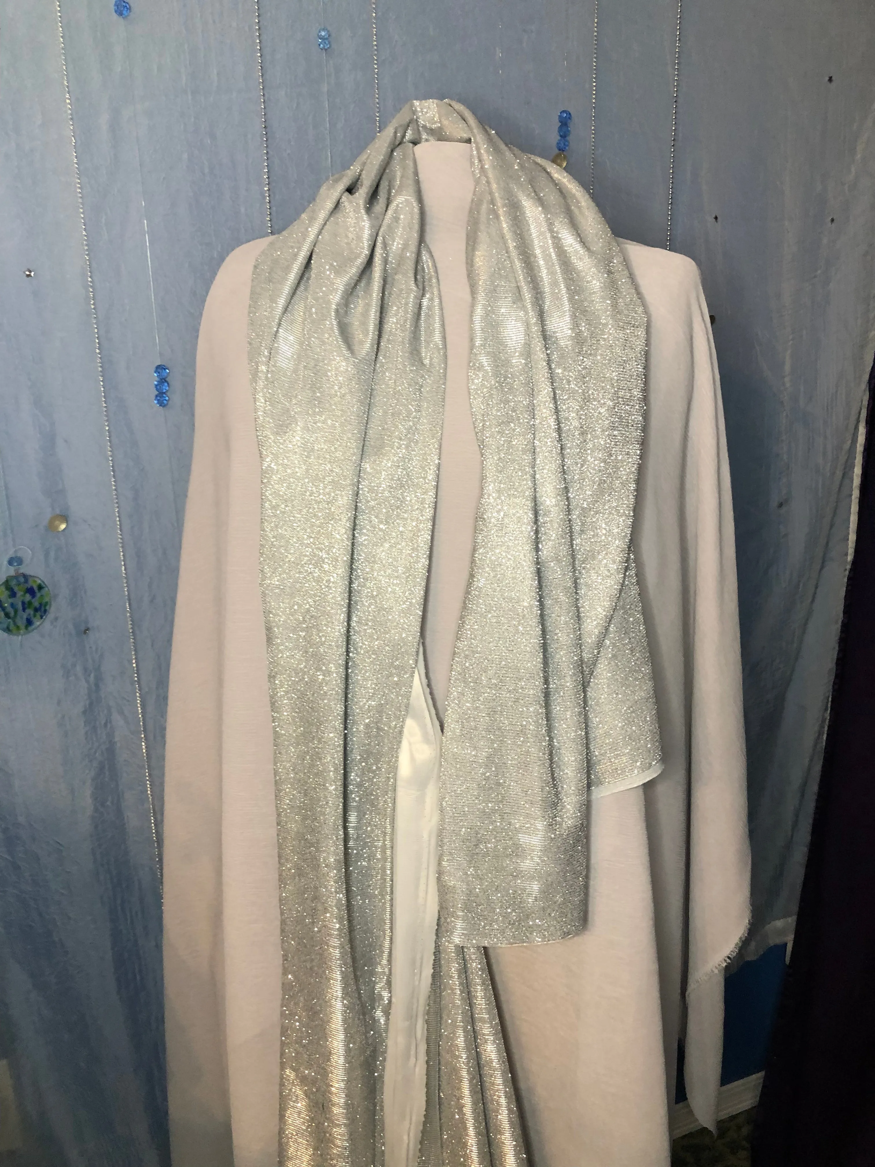 Zisco Disco Ball Silver Sparkle Scarf, Sacrves